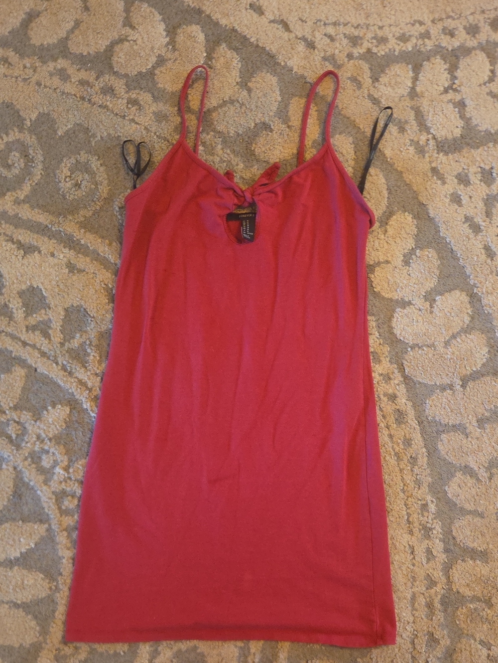Forever 21 Red Spaghetti Strap Slip Dress with Front Tie
